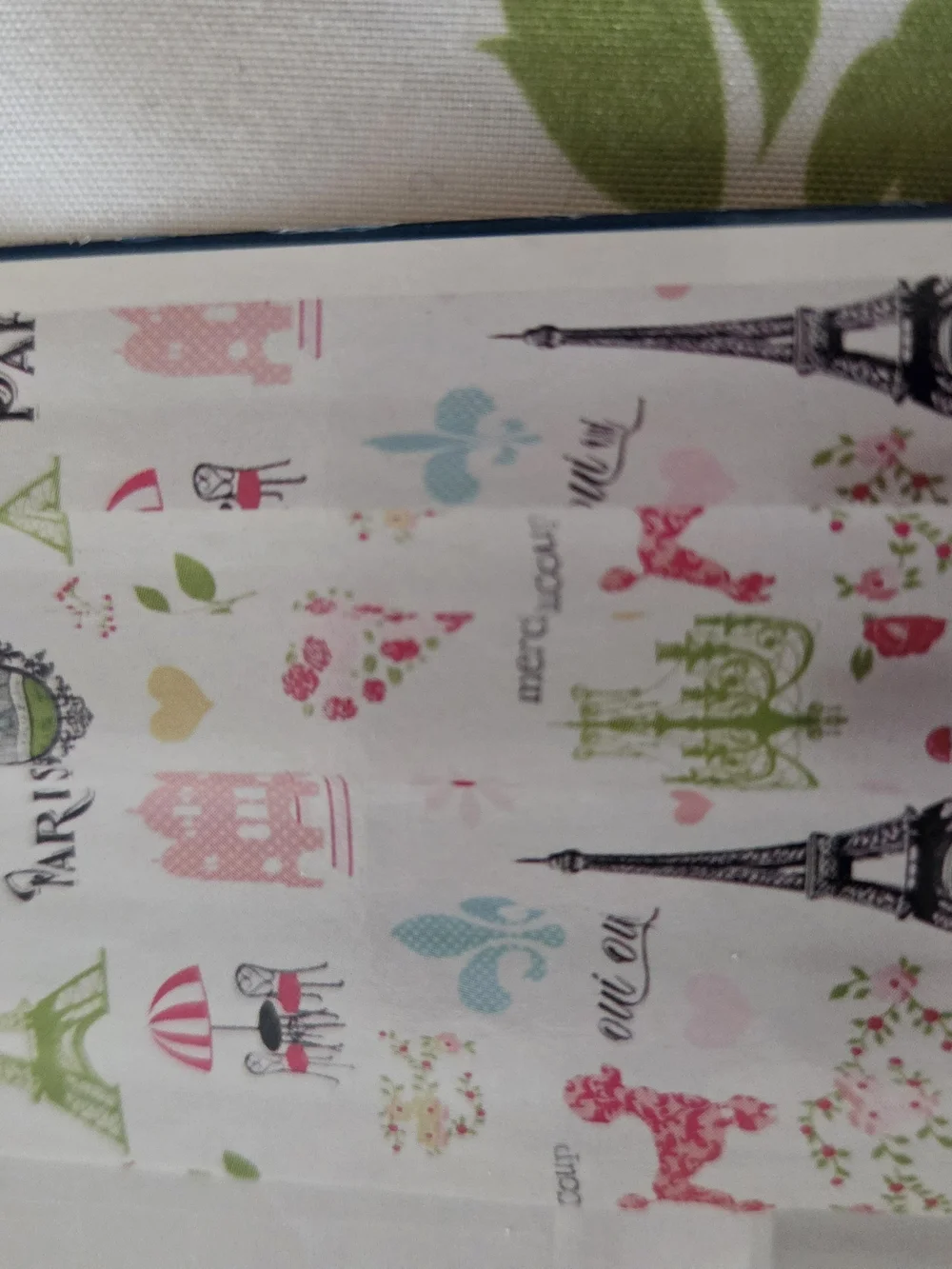 Your Zone Fabric Shower Curtain - Paris Print in White, Black, Pink, Green